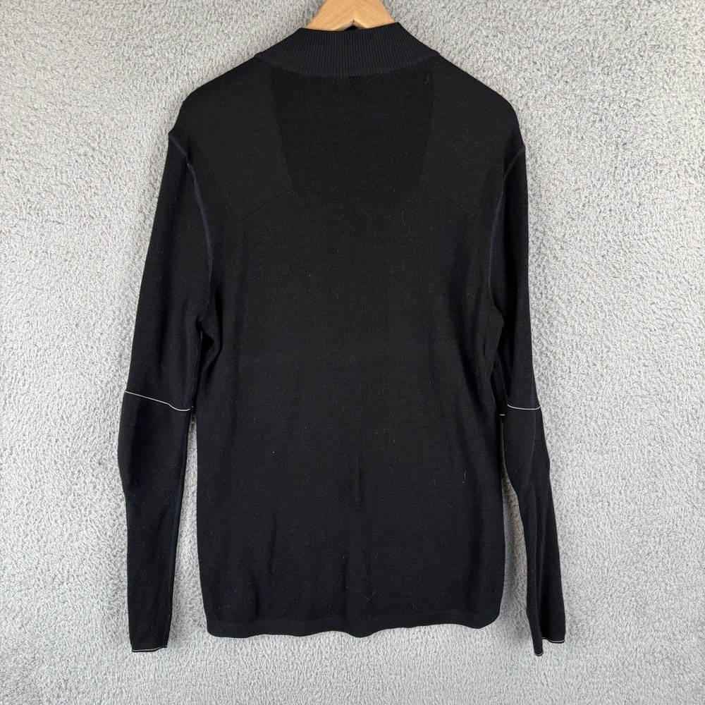 Smartwool Intraknit 250 Shirt Mens Medium Black Merino Wool Pullover 1/4 Zip - Picture 6 of 8